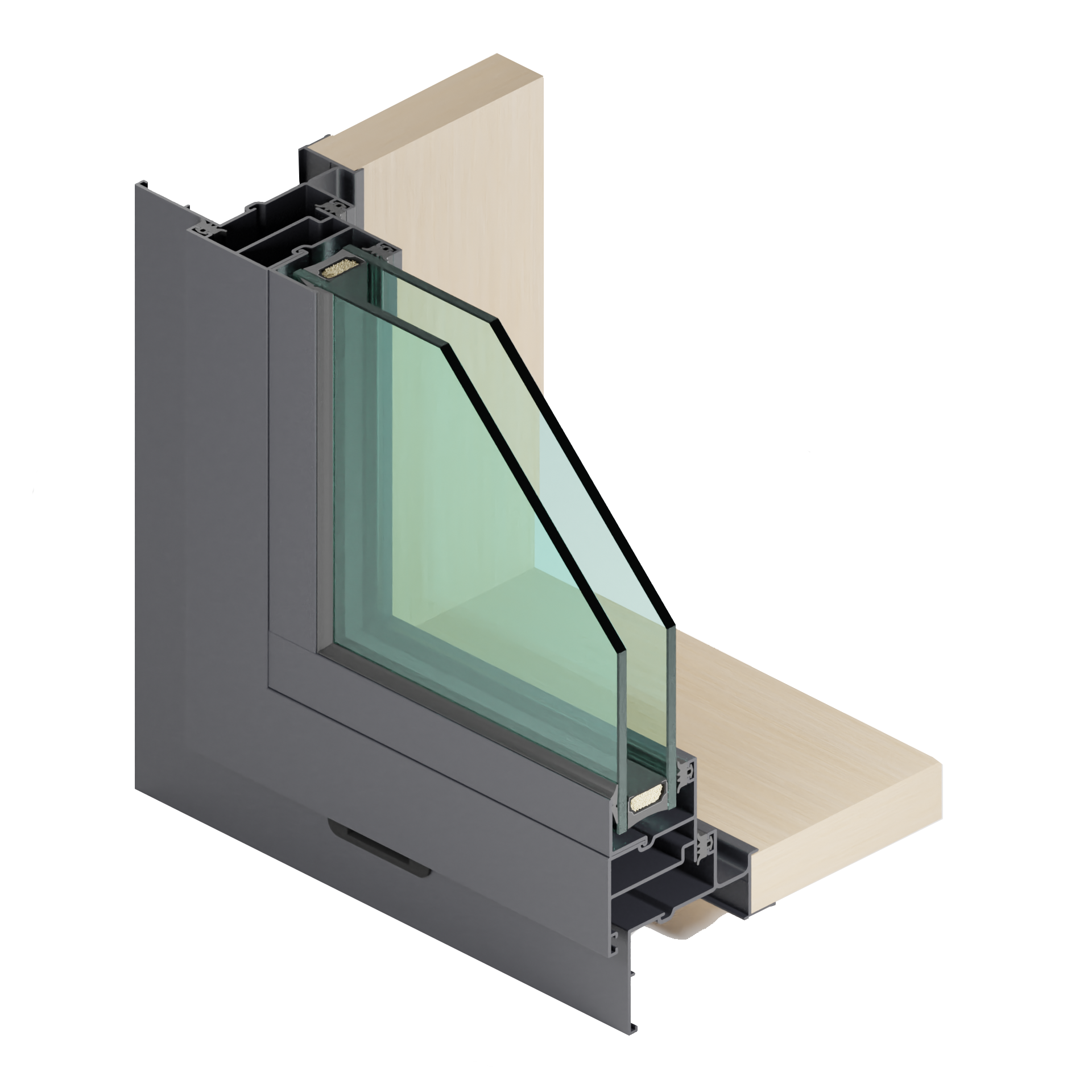 NT36 - Solid Frame AW DG with Timber Liner at Sill and Jamb 